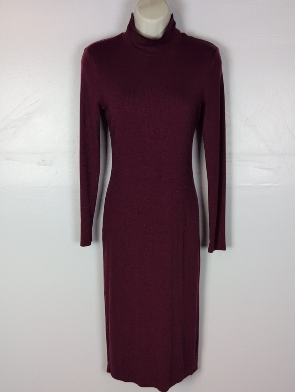 Marine Layer Ribbed Mock Neck Midi Dress